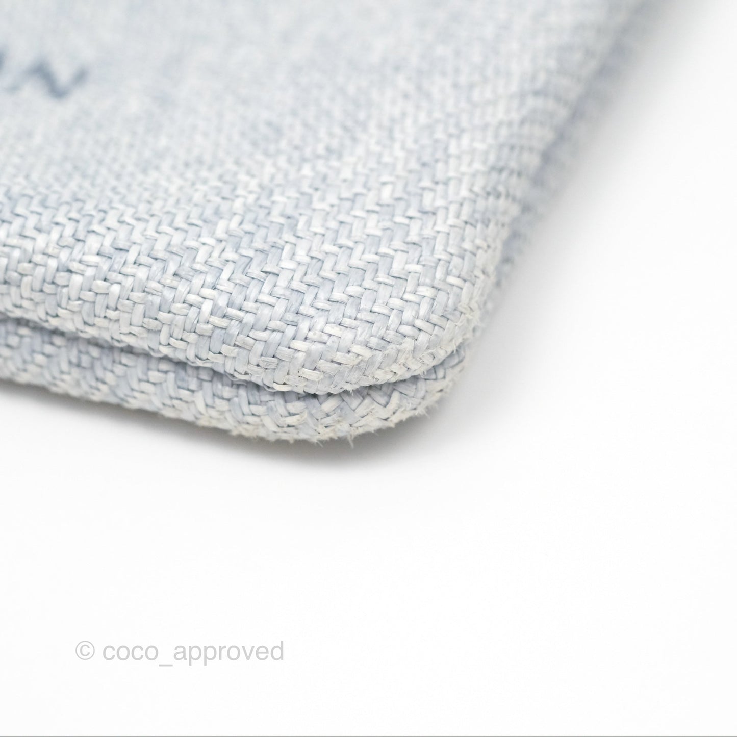 Chanel Deauville Clutch Light Blue Raffia