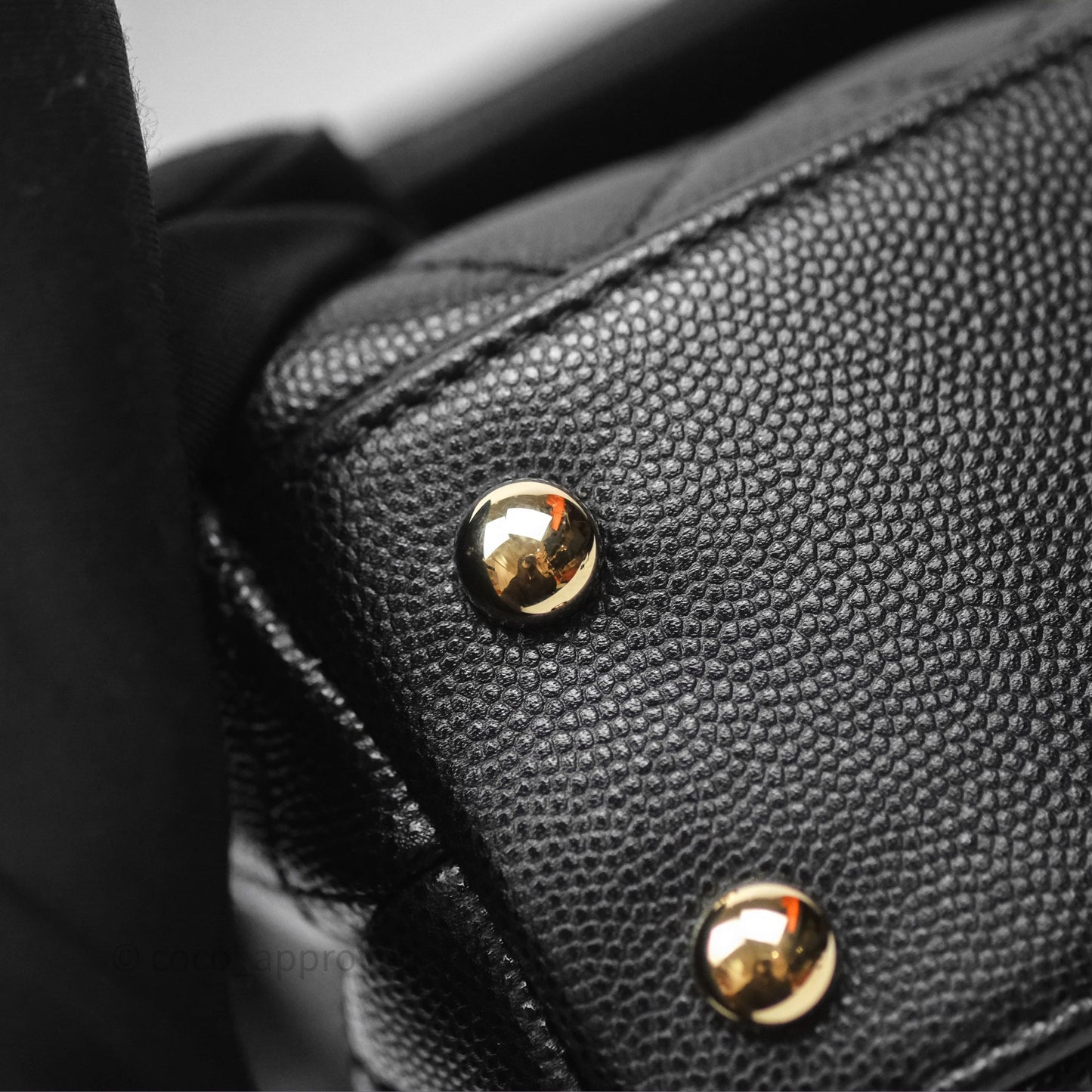 Chanel Small Coco Handle Quilted Black Caviar Gold Hardware