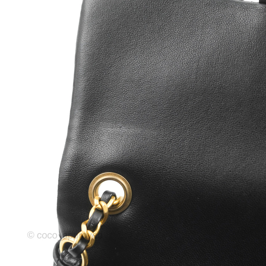 Chanel Mini Rectangular Pearl Crush Quilted Black Lambskin Gold Hardware
