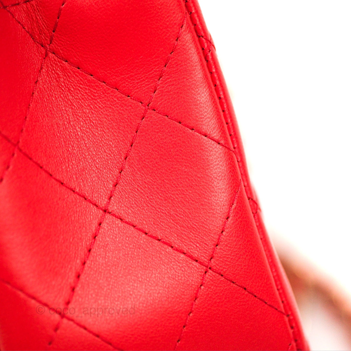 Chanel Quilted Mini Rectangular Flap Red Lambskin Gold Hardware