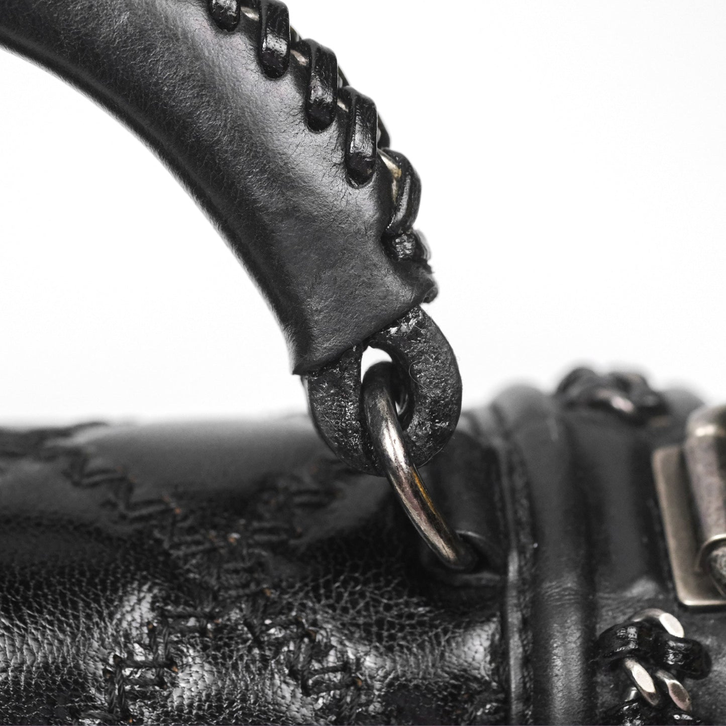 Chanel Small Chain Around Top Handle Boy Black Calfskin Ruthenium Hardware
