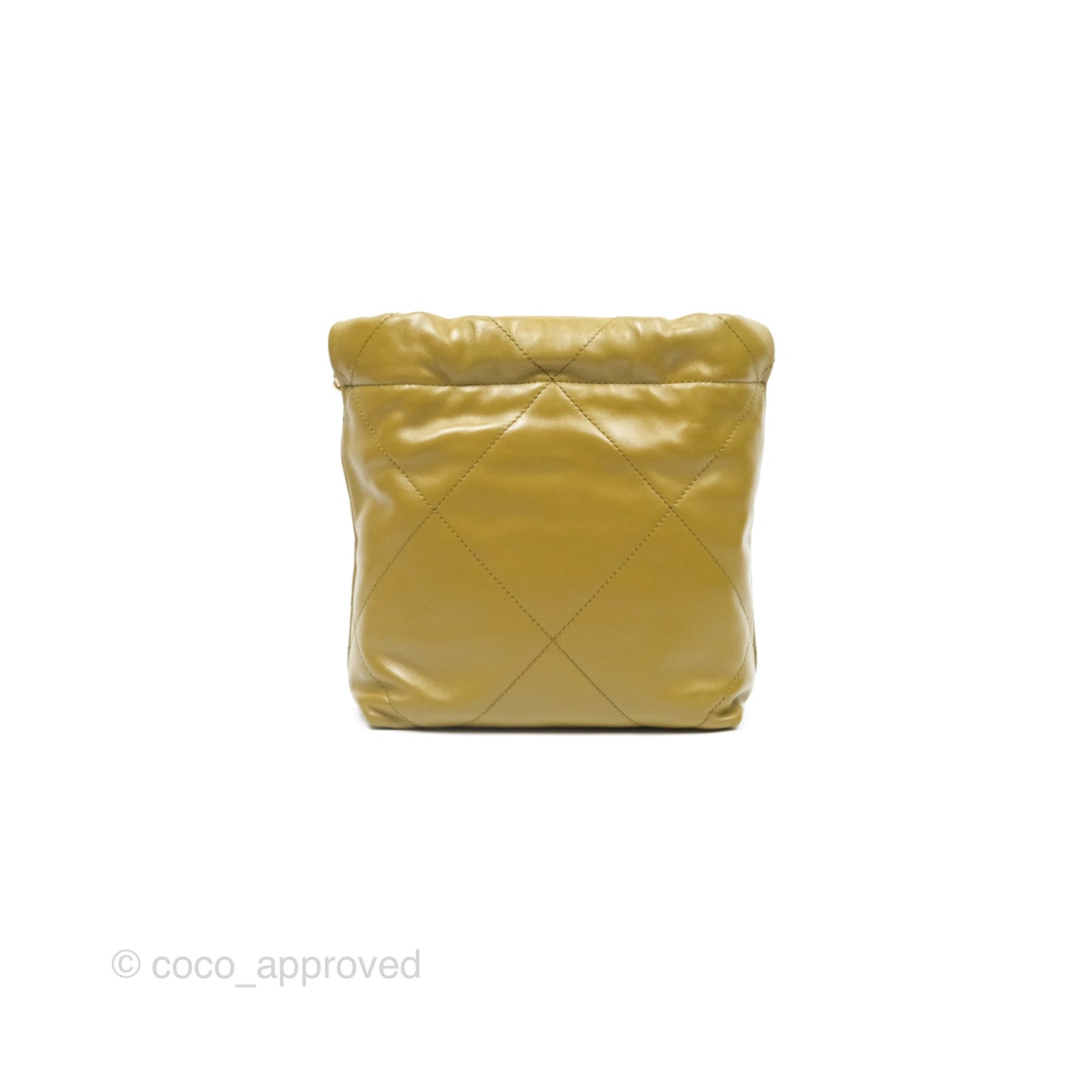 Chanel 22 Mini Bag Olive Shiny Crumpled Calfskin Aged Gold Hardware
