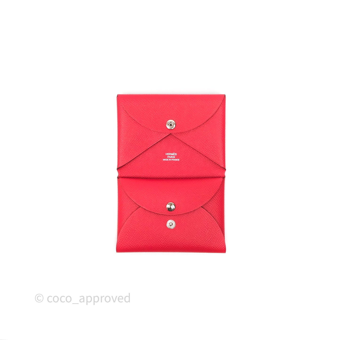 Hermès Calvi Duo Compact Card Holder Rouge De Coeur