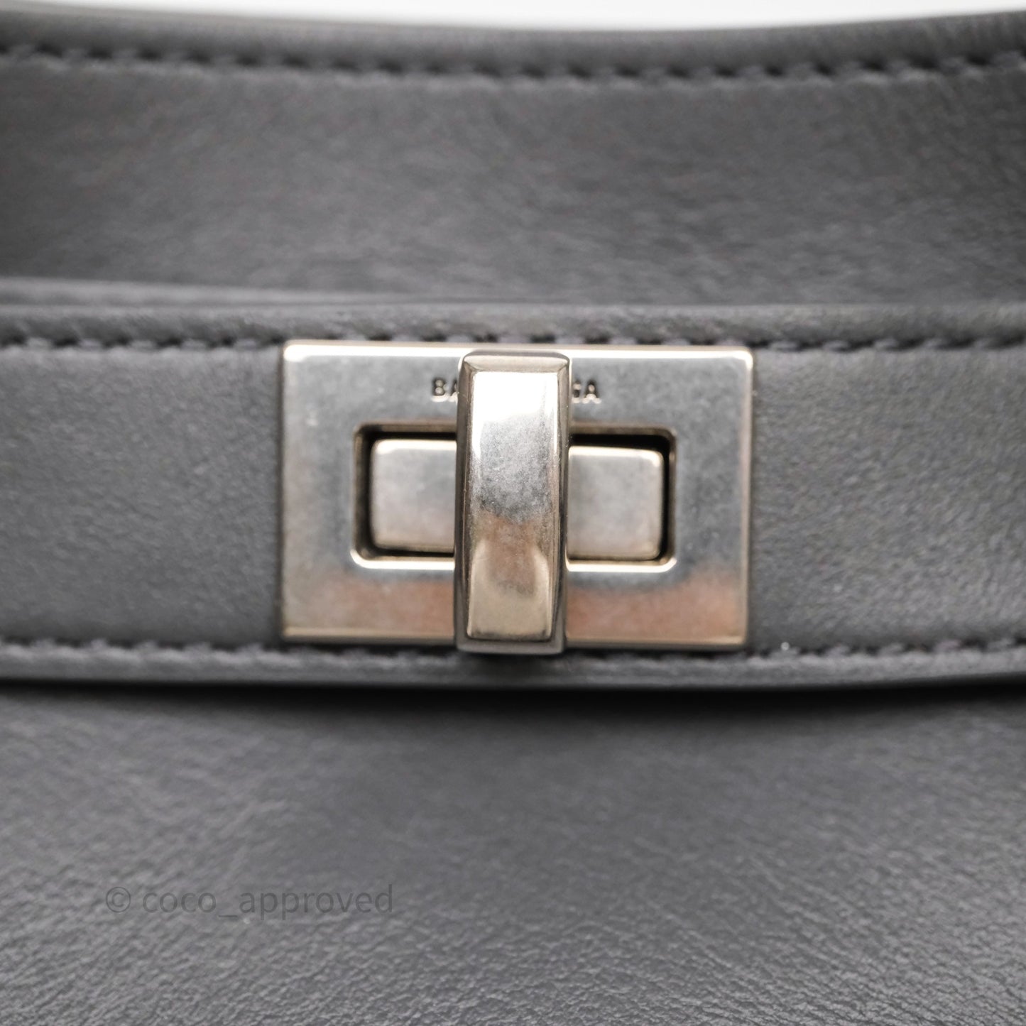 Balenciaga Small Bel Air Carry All Bag Grey Calfskin Silver Hardware