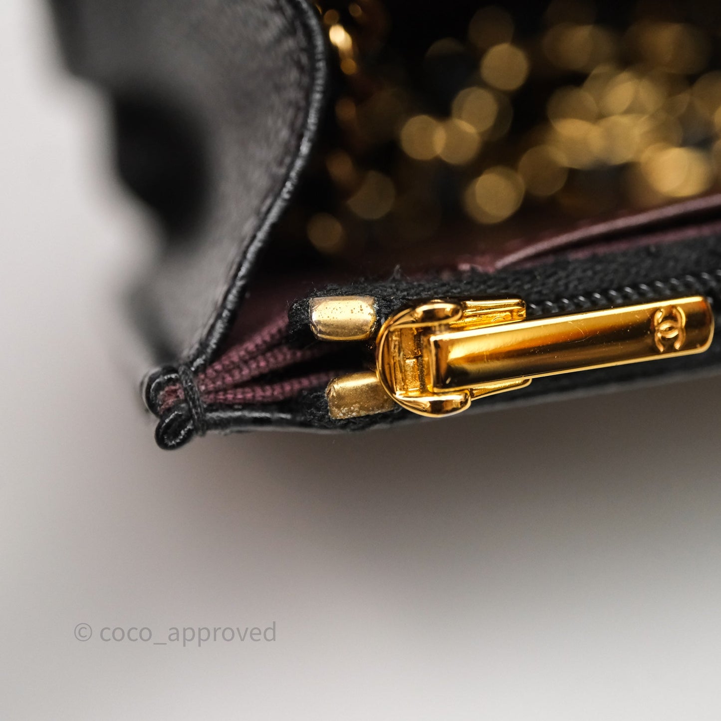 Chanel Classic Wallet On Chain WOC Quilted Black Caviar Gold Hardware