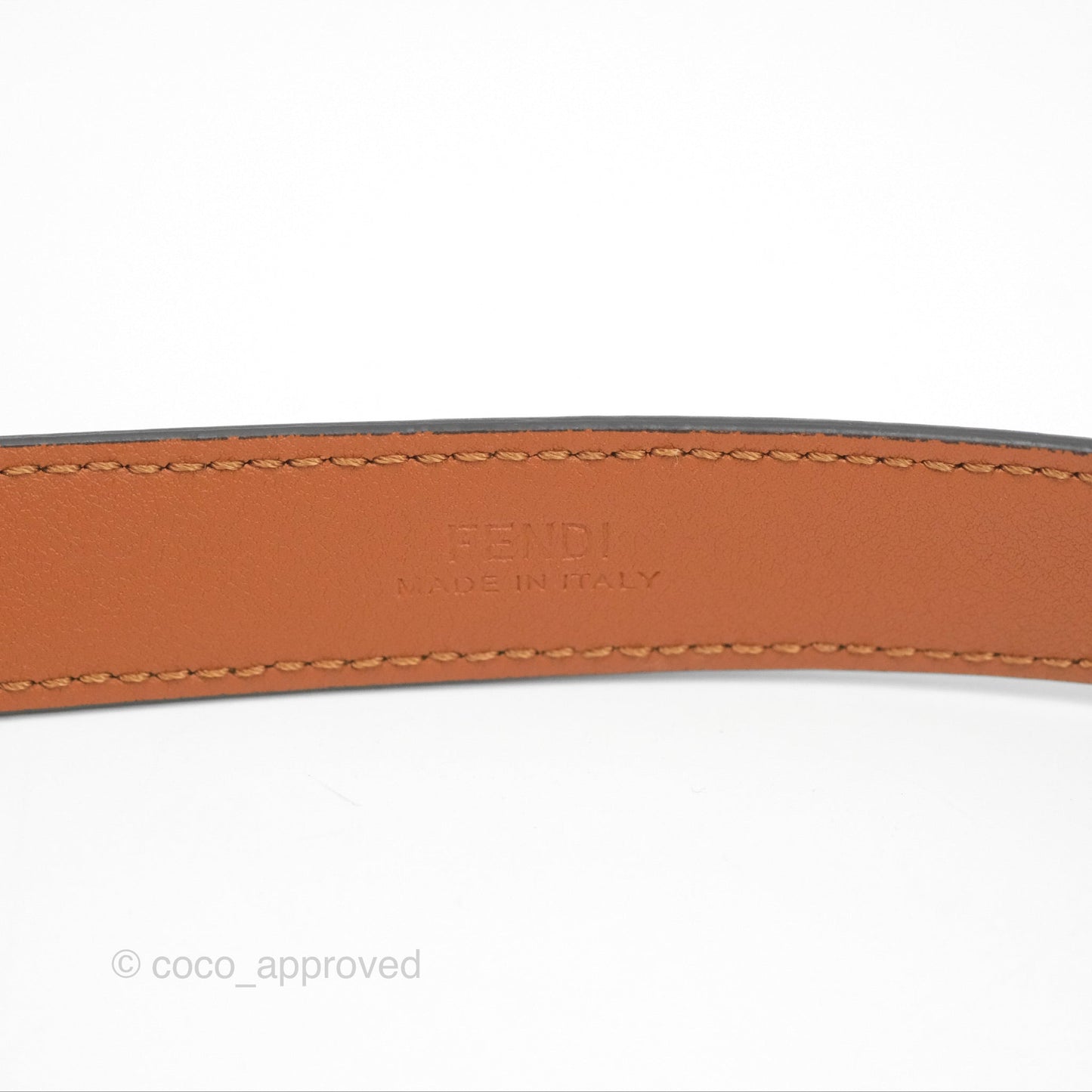 Fendi FF 20 mm Belt Brown Gold Hardware 80 32