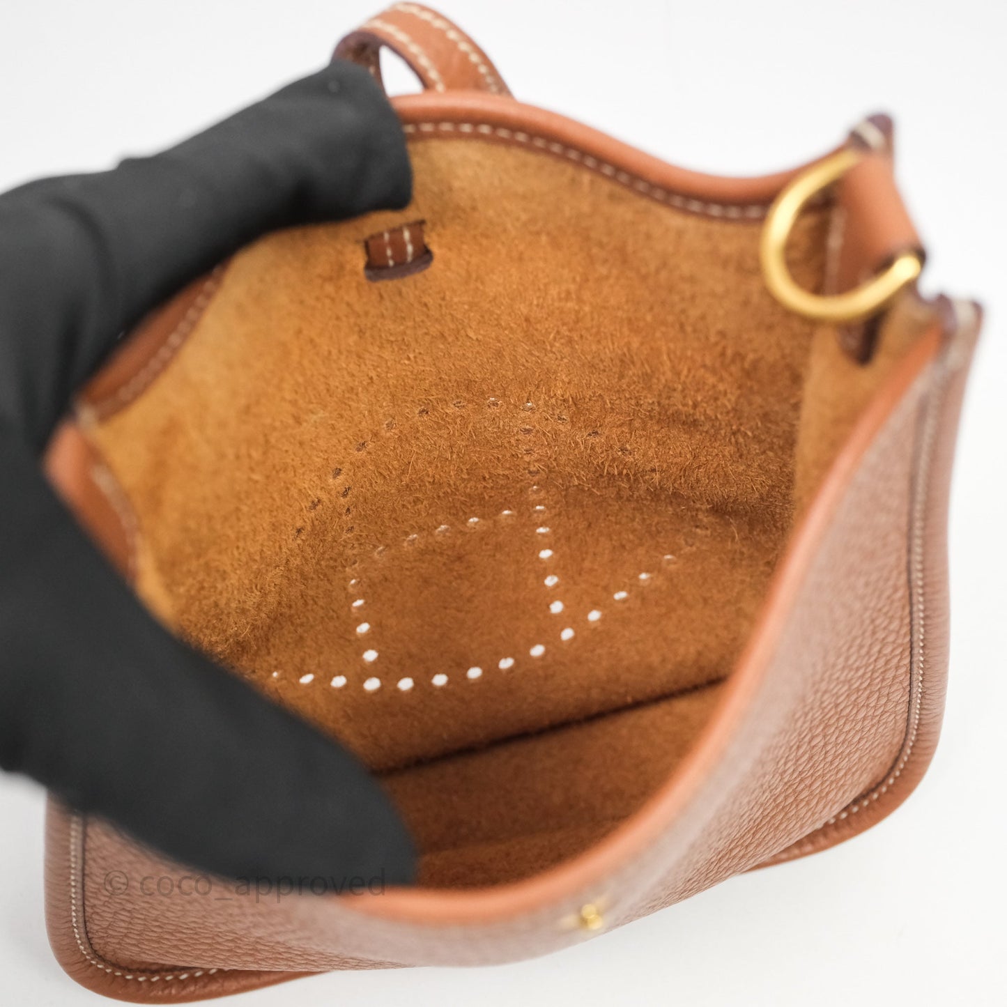 Hermès Mini Evelyne 16 Gold Clemence Gold Hardware