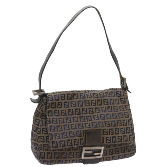 Luxury FendiZucchino Canvas Mamma Baguette Shoulder Bag Navy68577