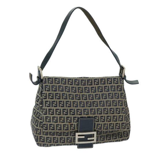 Luxury FendiZucchino Canvas Mamma Baguette Shoulder Bag Navy68578