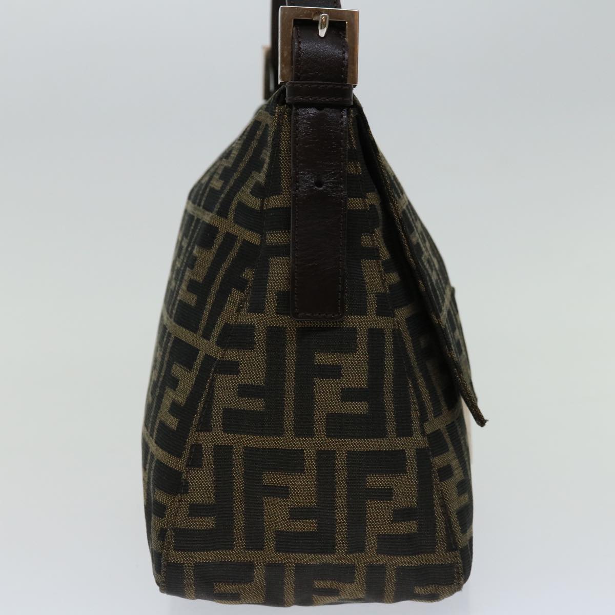 Luxury FendiZucca Canvas Mamma Baguette Shoulder Bag Black Brown68582