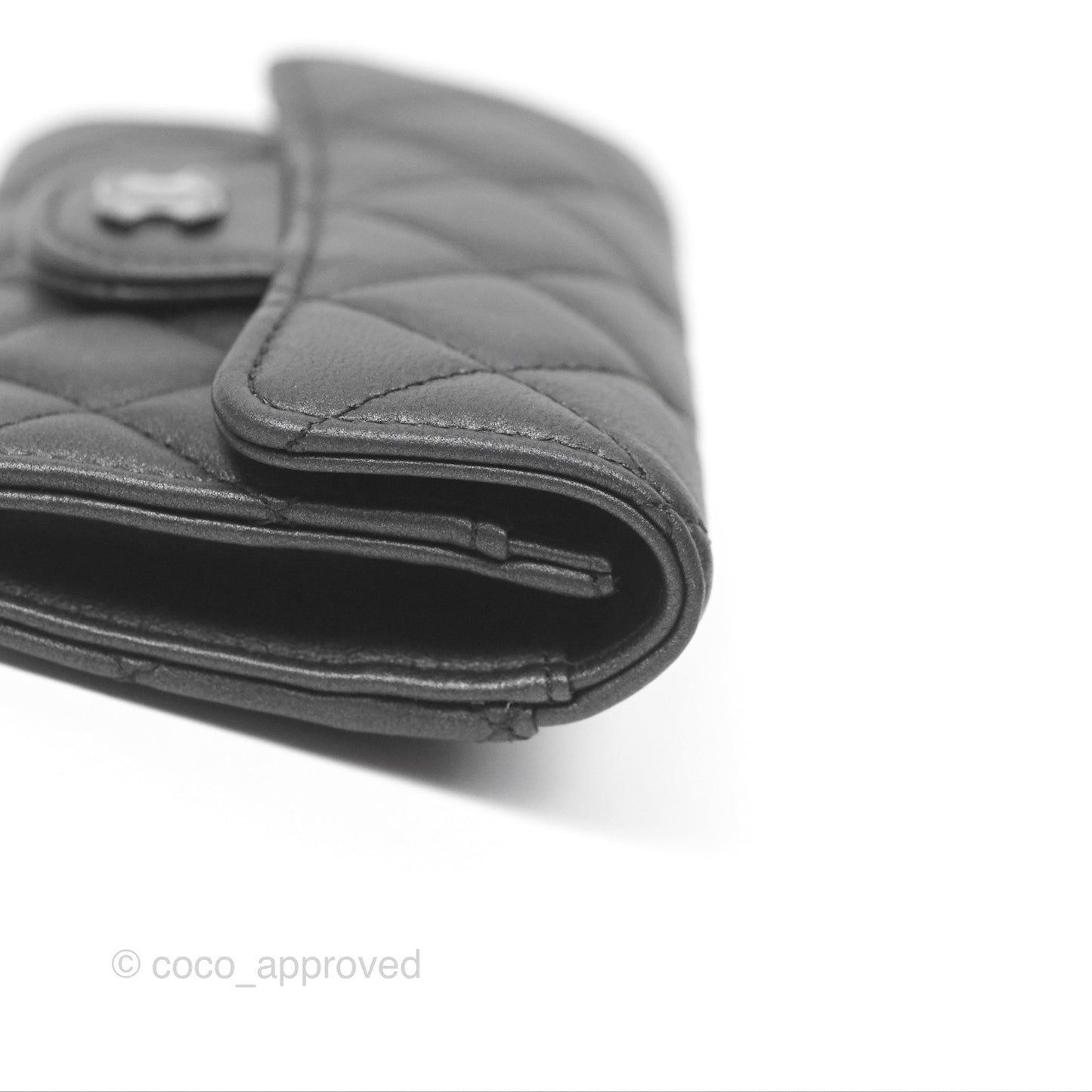Chanel Classic Flap Card Holder Quilted Iridescent So Black