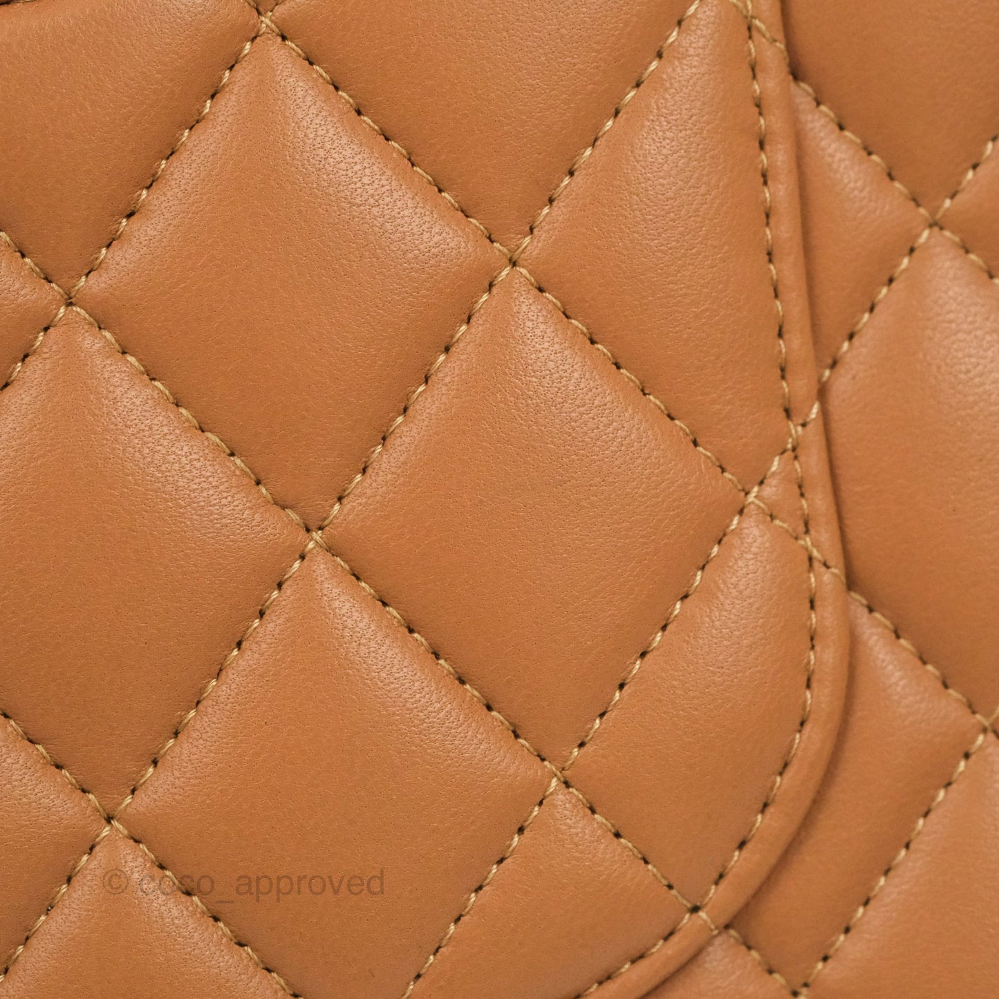 Chanel Small Classic Quilted Flap Dark Beige Caramel Lambskin Gold Hardware 21P