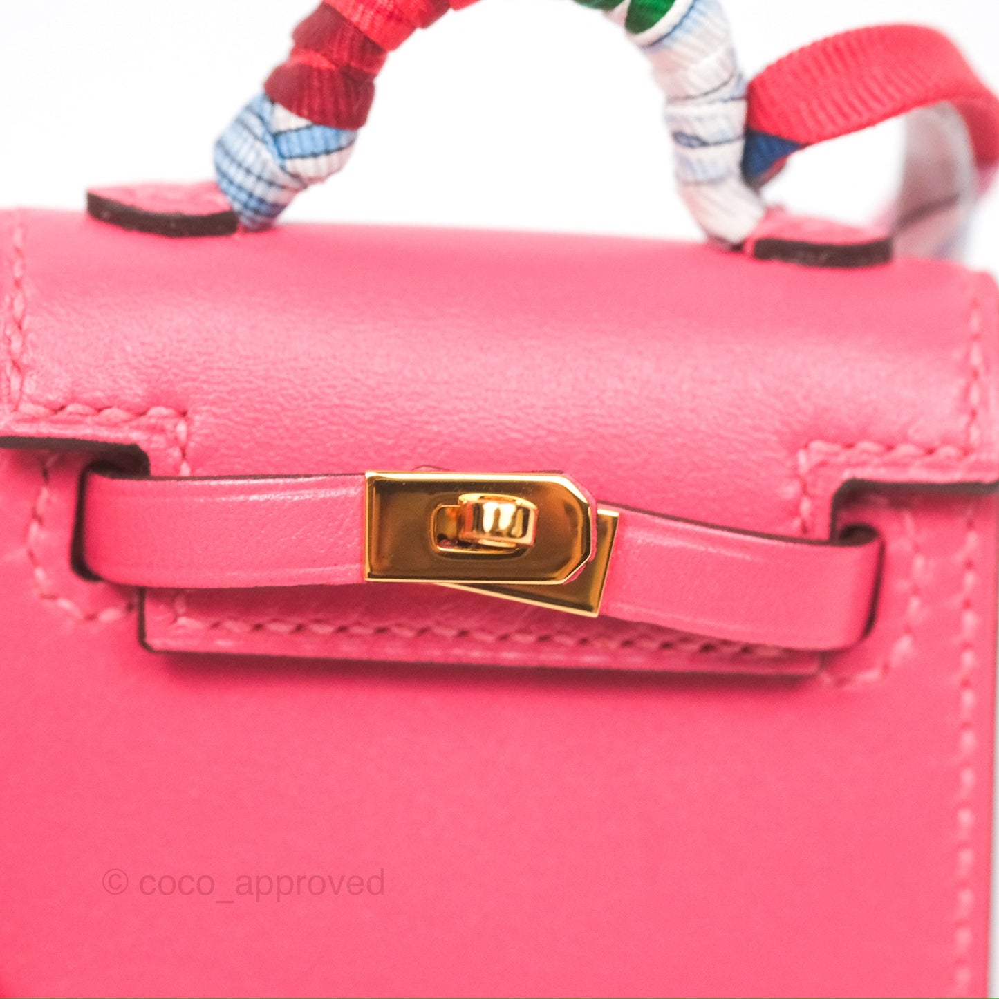 Hermès Kelly Twilly Around Bag Charm Pink Tadelakt Gold Hardware