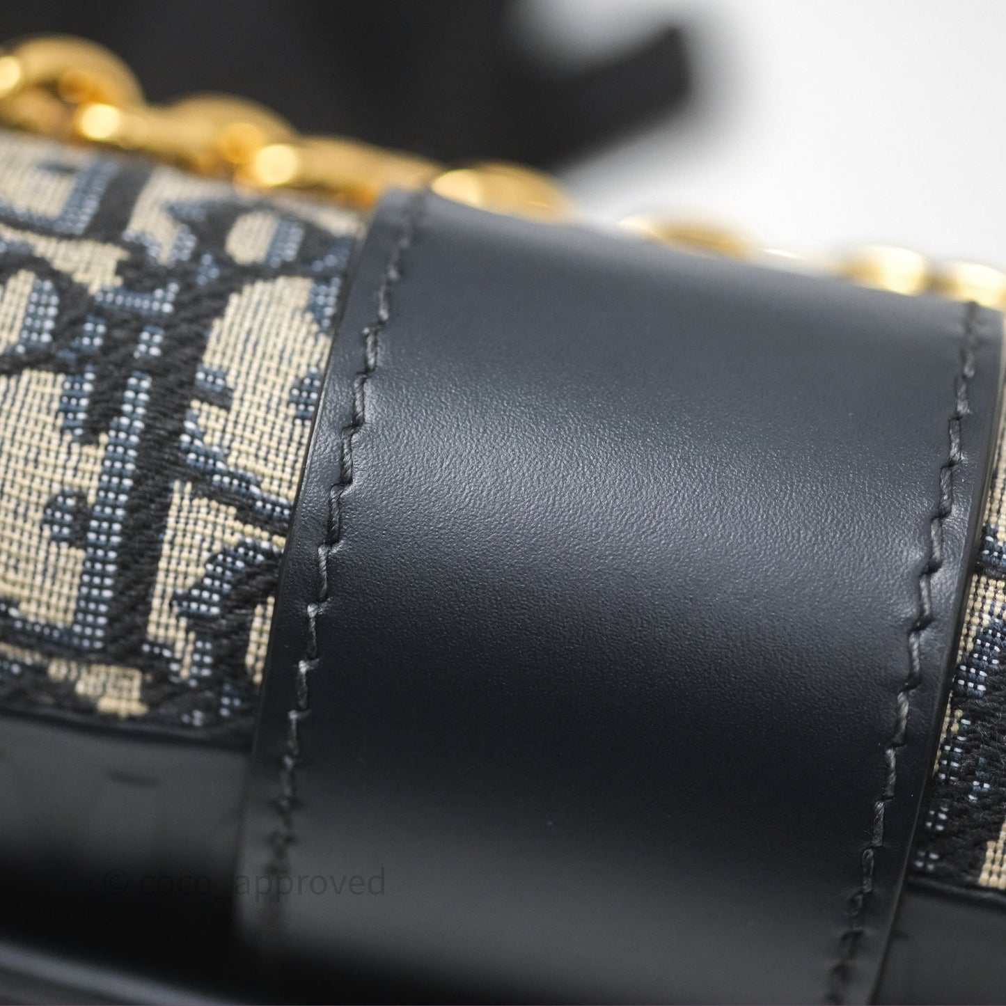 Christian Dior 30 Montaigne Chain Bag Blue Dior Oblique Jacquard