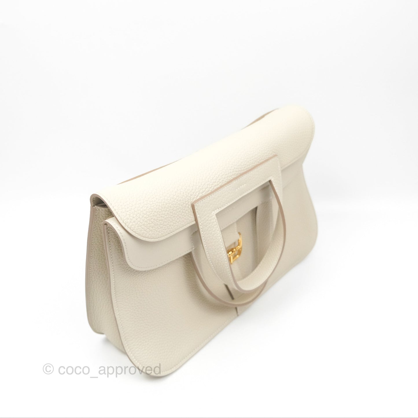 Hermès Halzan 31 Beton Clemence Gold Hardware