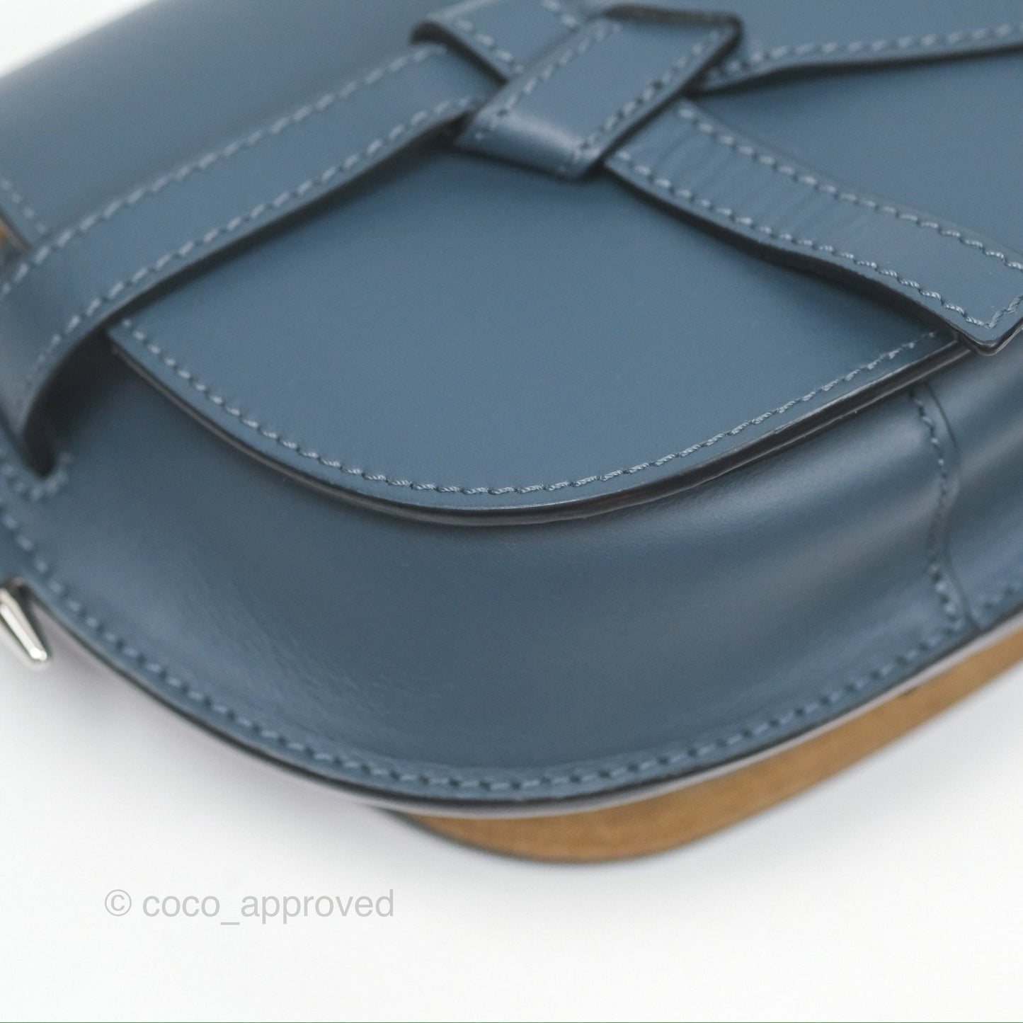 Loewe Mini Gate Dual bag Onyx Blue Soft Calfskin Jacquard Strap