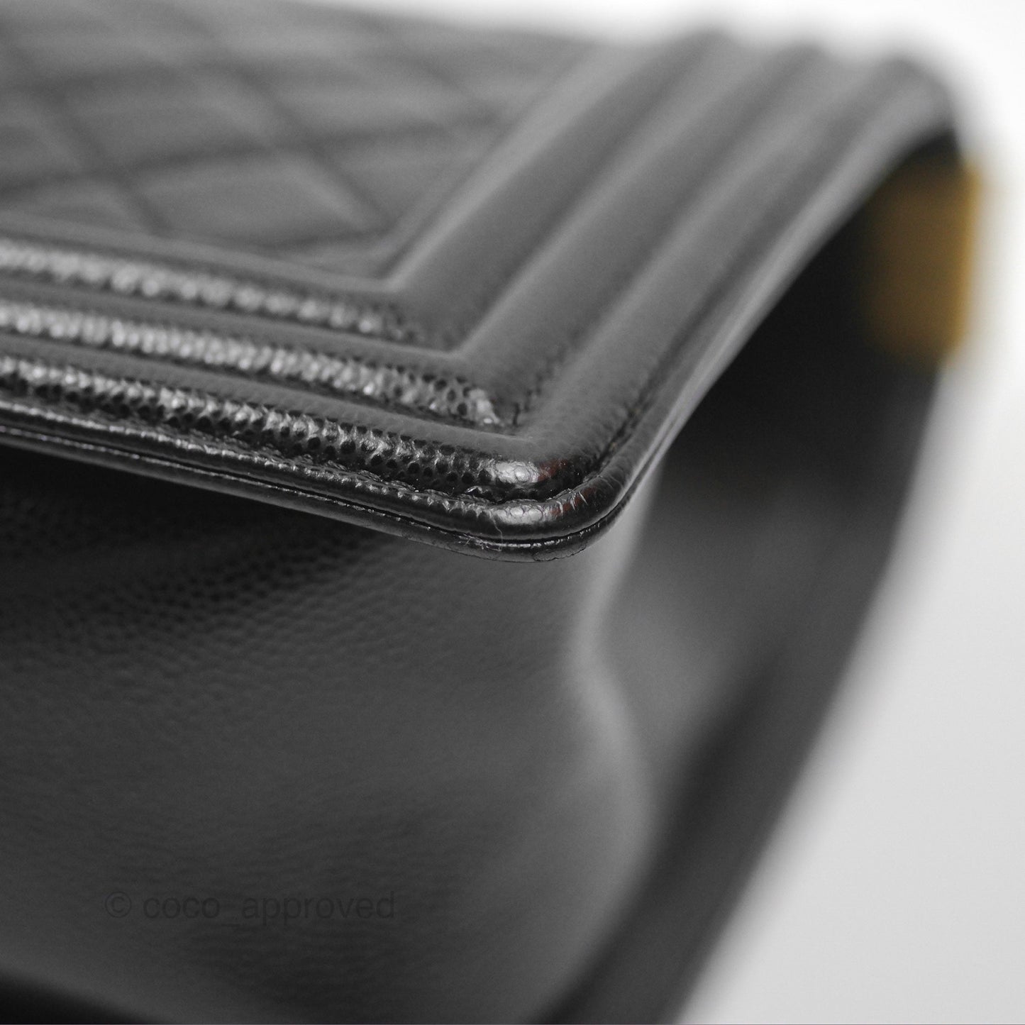 Chanel Quilted Medium Boy Black Caviar Aged Gold Hardware