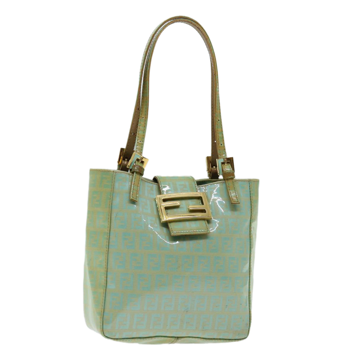 Luxury FendiZucchino Canvas Mamma Baguette Hand Bag Light Blue68640