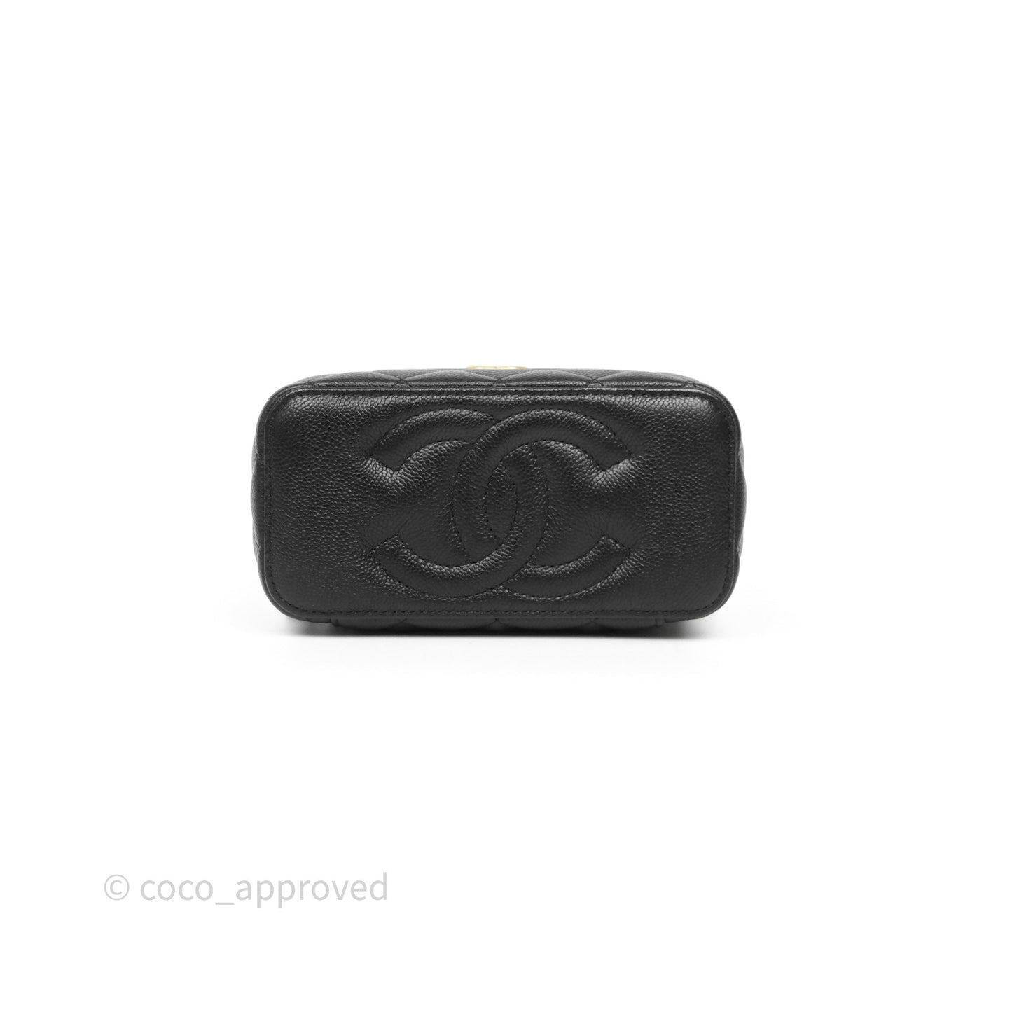 Chanel Vanity with Heart Adjustable Chain Black Caviar Aged Gold Hardware