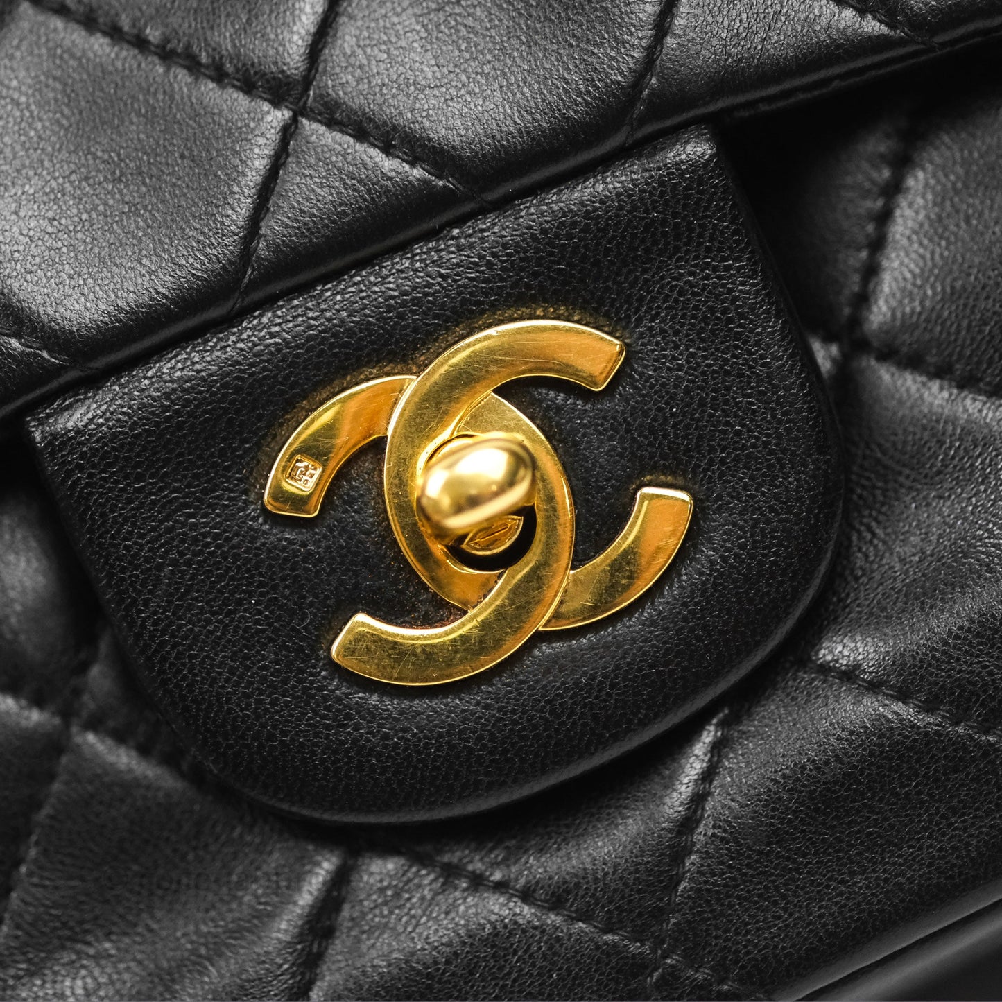 Chanel Classic Vintage Small Flap Black Lambskin 24K Gold Hardware