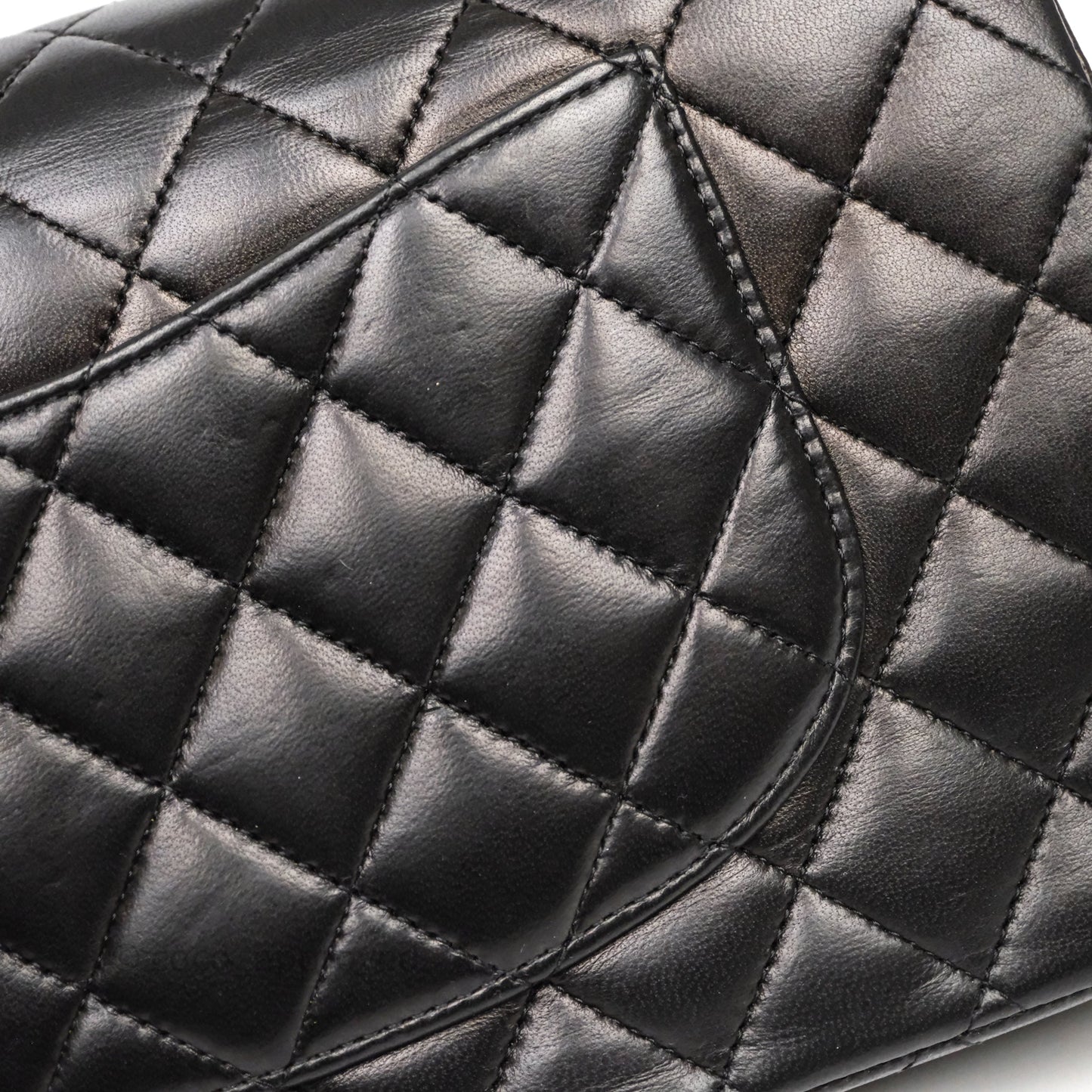 Chanel Classic M/L Medium Flap Quilted Black Lambskin Gold Hardware