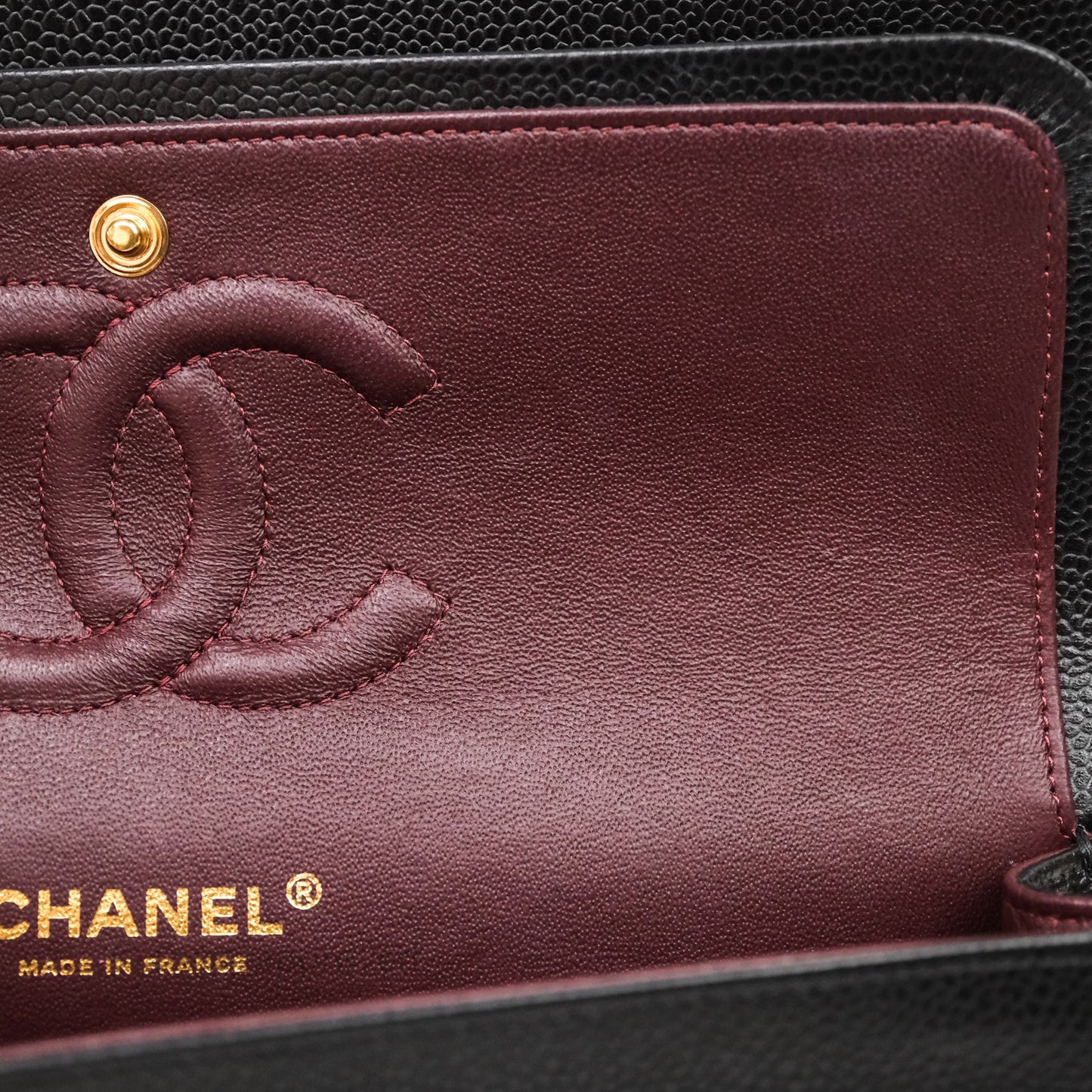 Chanel Medium Classic Flap Quilted Black Caviar Gold Hardware