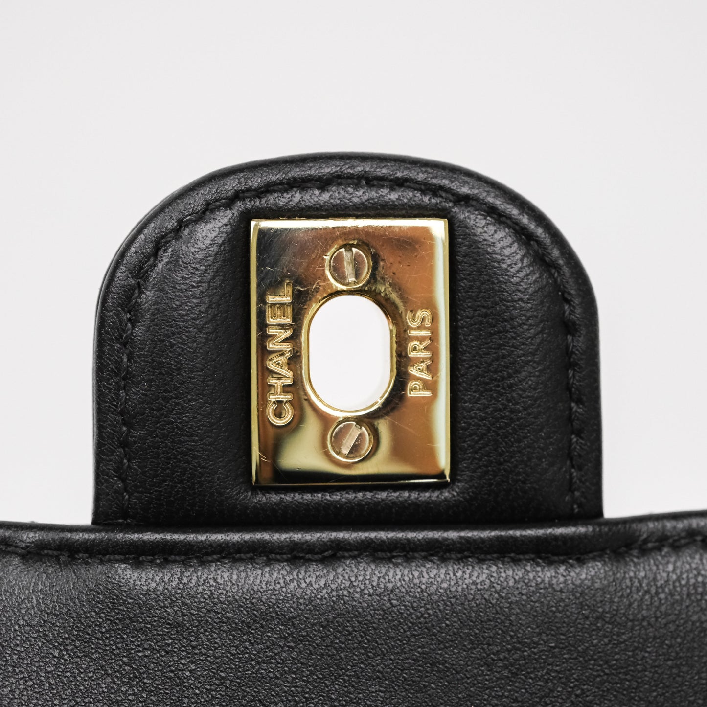 Chanel Crystals Top Handle Mini Rectangular Flap Bag Black Lambskin Gold Hardware 23A