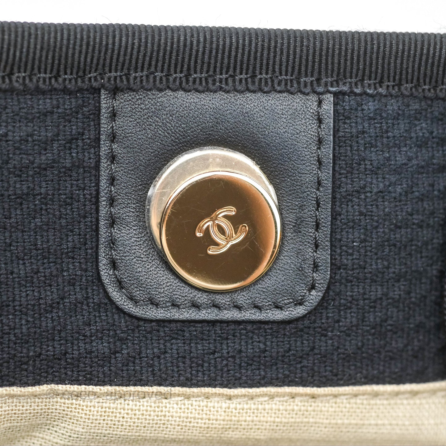 Chanel Medium Canvas Deauville Tote Navy Gold Hardware