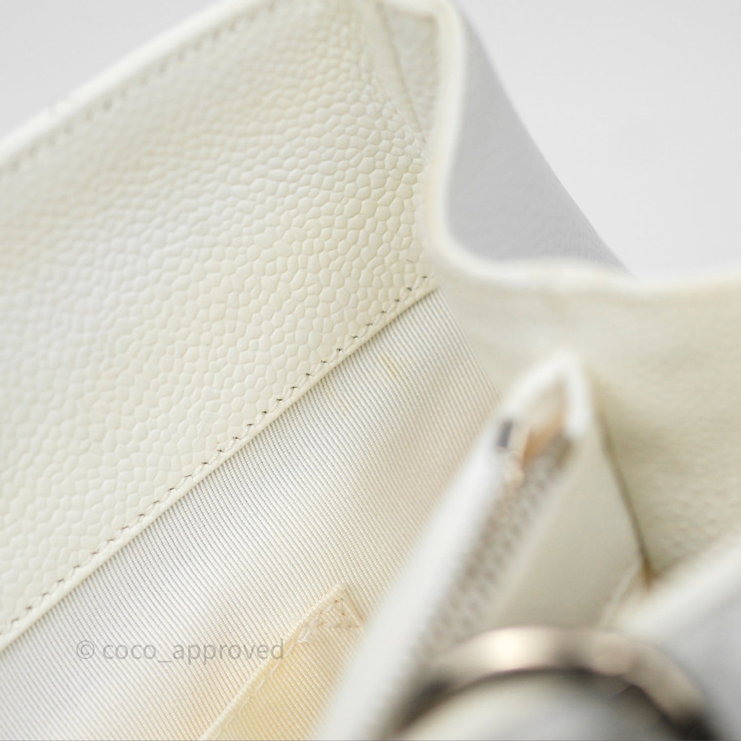 Chanel GST White Caviar Silver Hardware