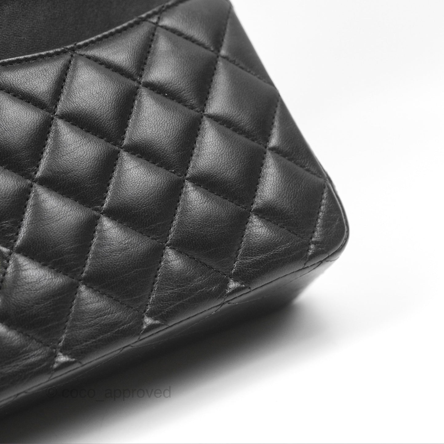 Chanel Classic M/L Medium Flap Quilted Black Lambskin Gold Hardware