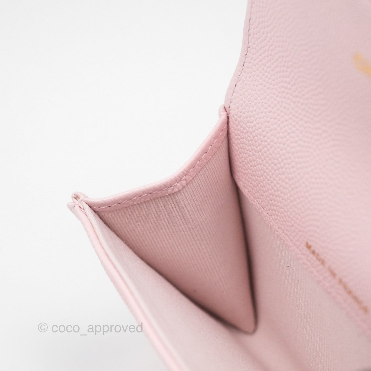 Chanel Quilted Flap Card Holder Caviar Pink Gold Hardware
