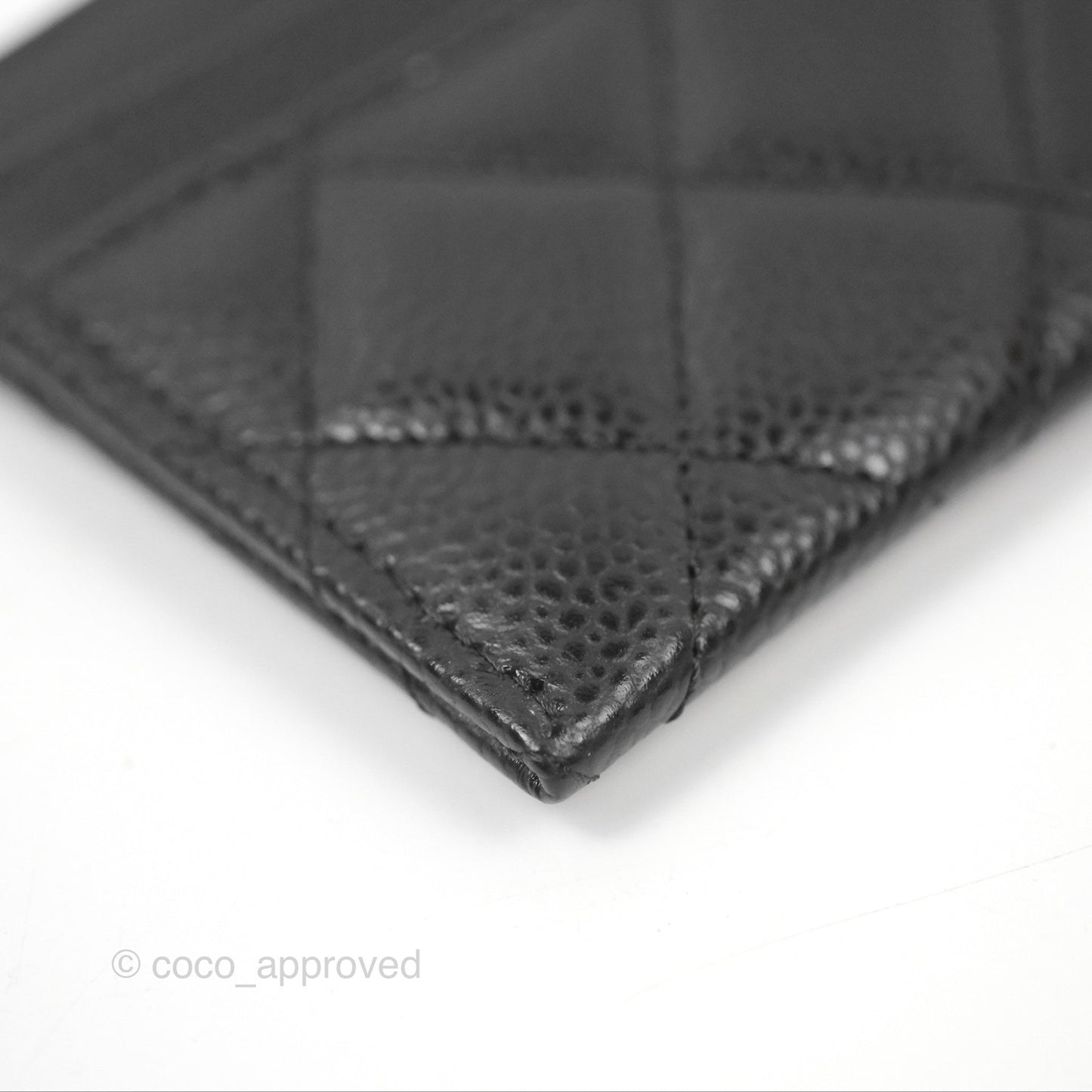 Chanel Classic Flat Card Holder Black Caviar Gold Hardware