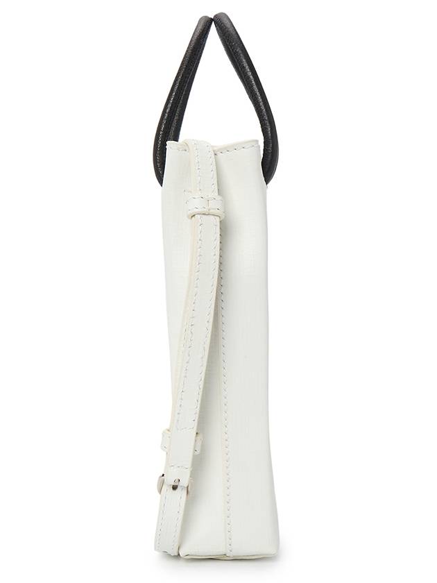 Luxury Balenciaga Logo Print Phone Holder Small Cross Bag White
