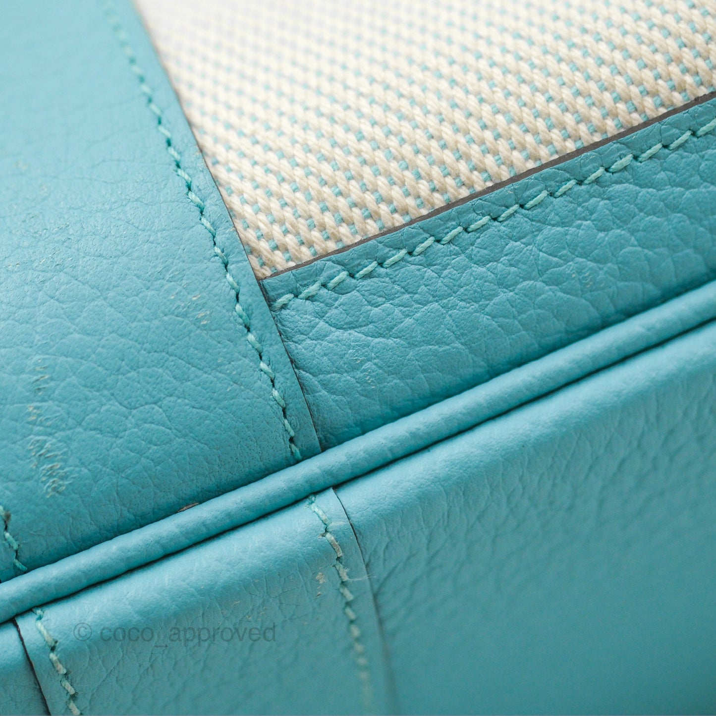 Hermès Garden Party 36 Country Ecru Bleu Atoll Canvas