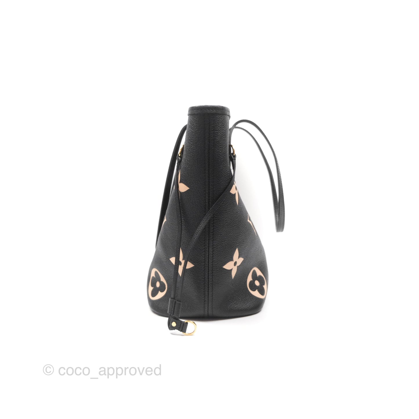 Louis Vuitton Neverfull MM Monogram Black Beige