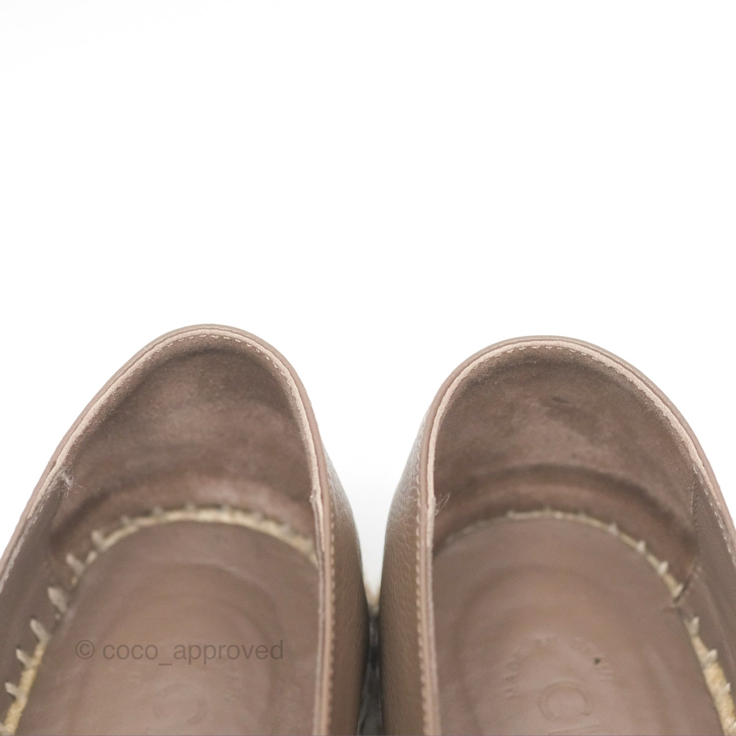 Chanel Espadrille Brown Leather Size 40