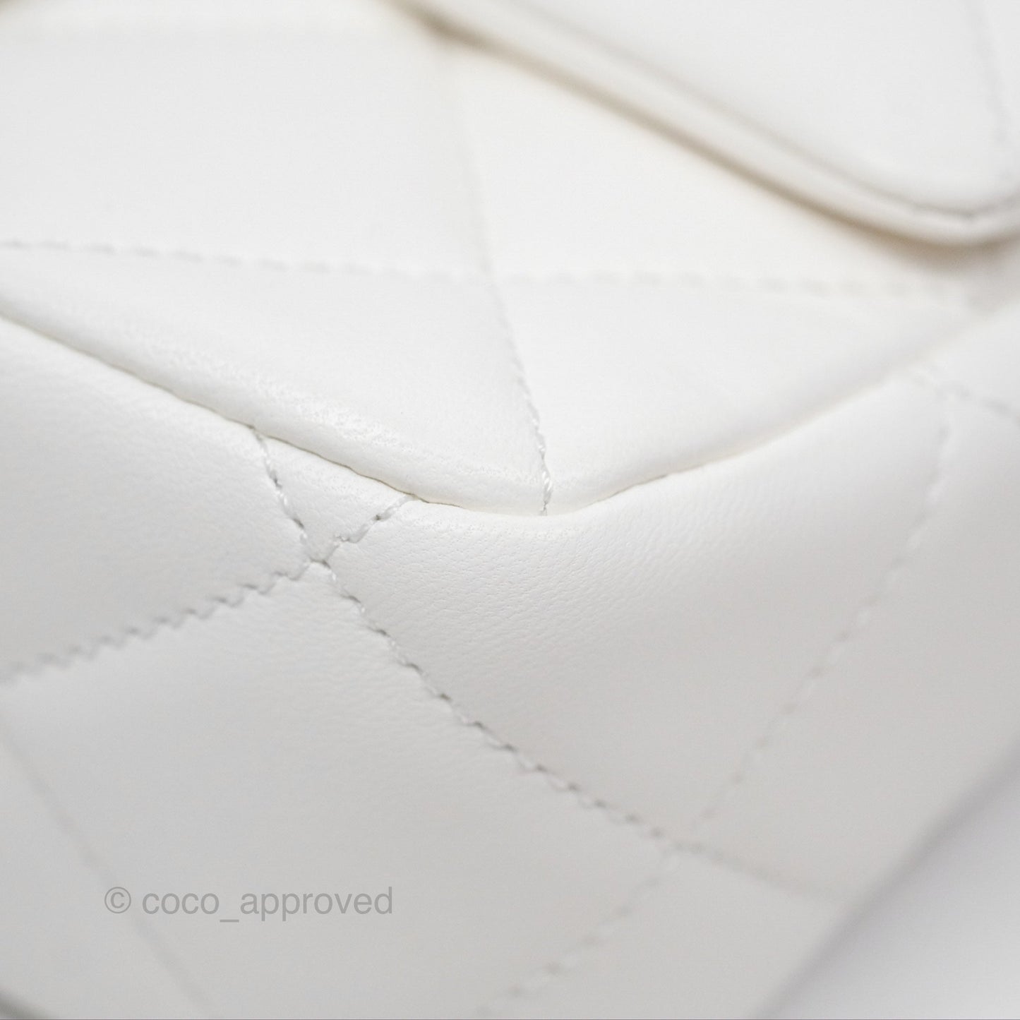 Chanel Quilted My Perfect Mini With Pearl White Lambskin Aged Gold Hardware 21K