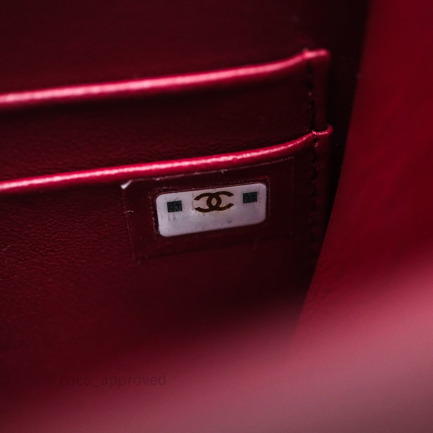Chanel Mini Top Handle Flap Bag Red Lambskin Gold Hardware