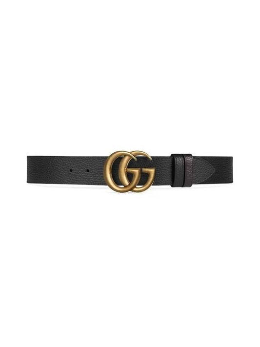 Luxury Gucci Trending 2025 Double G Buckle Reversible Leather Belt Black