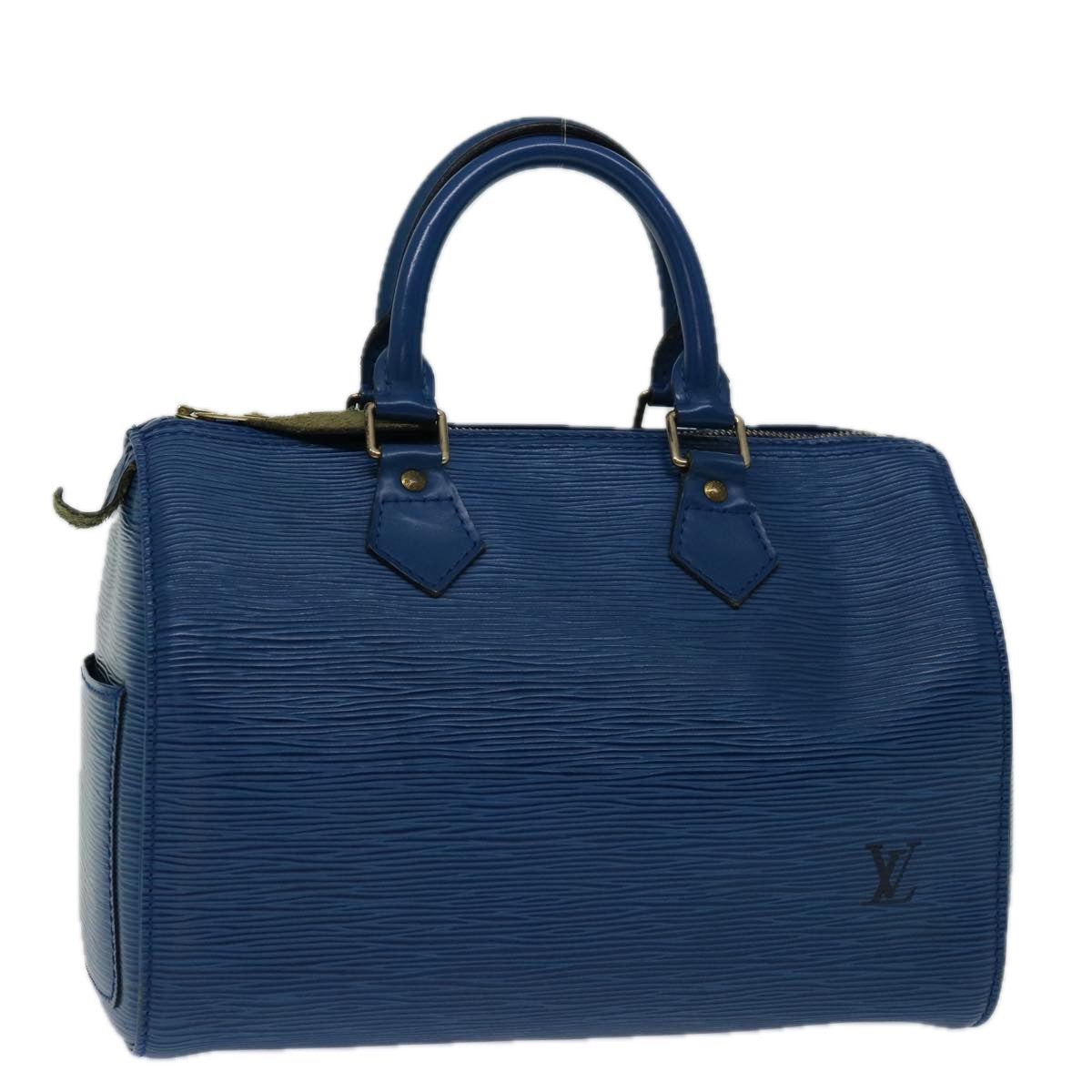 LOUIS VUITTON Epi Speedy 25 Hand Bag Toledo Blue M43015 LV 68822