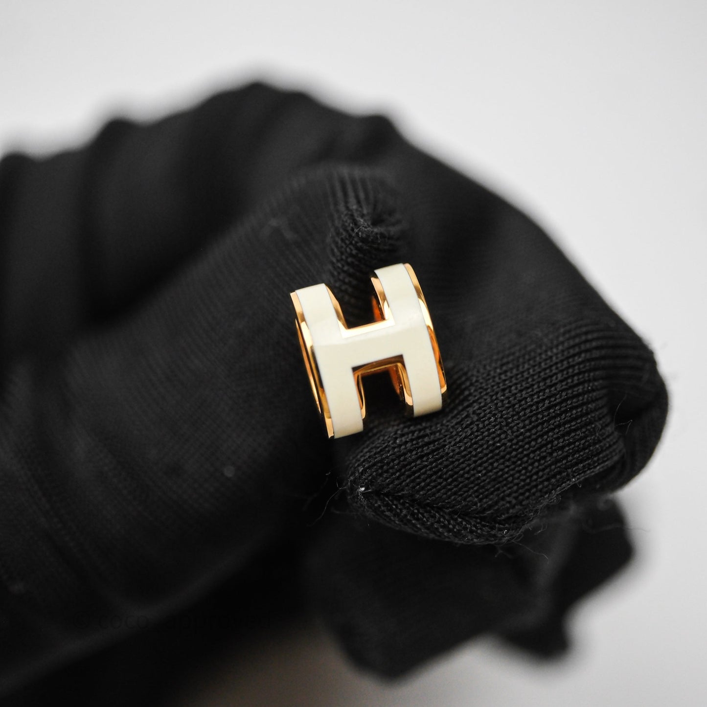 Hermes Mini Pop H Earrings Blanc Rose Gold