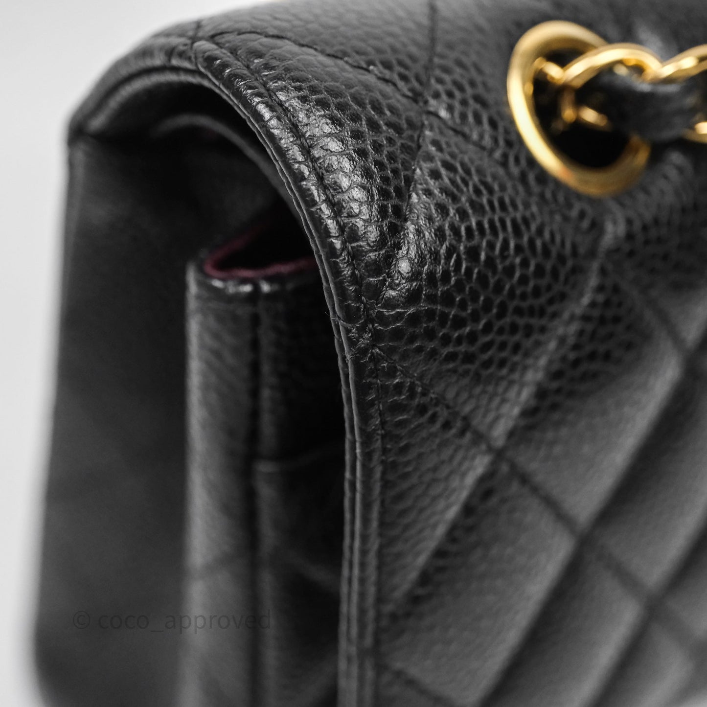 Chanel Classic M/L Medium Flap Quilted Black Caviar Gold Hardware