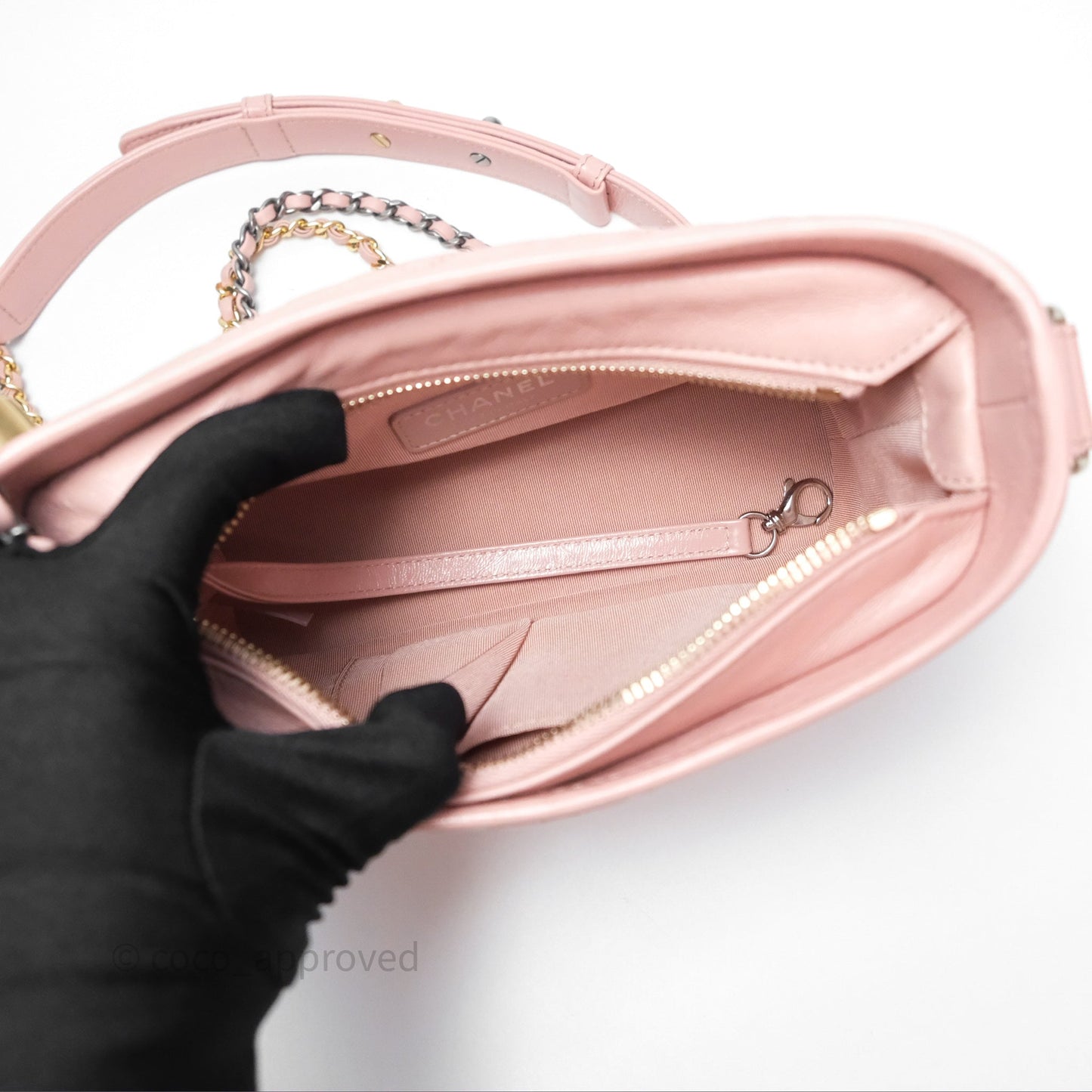 Chanel Small Gabrielle Hobo Quilted Pink Aged Calfskin