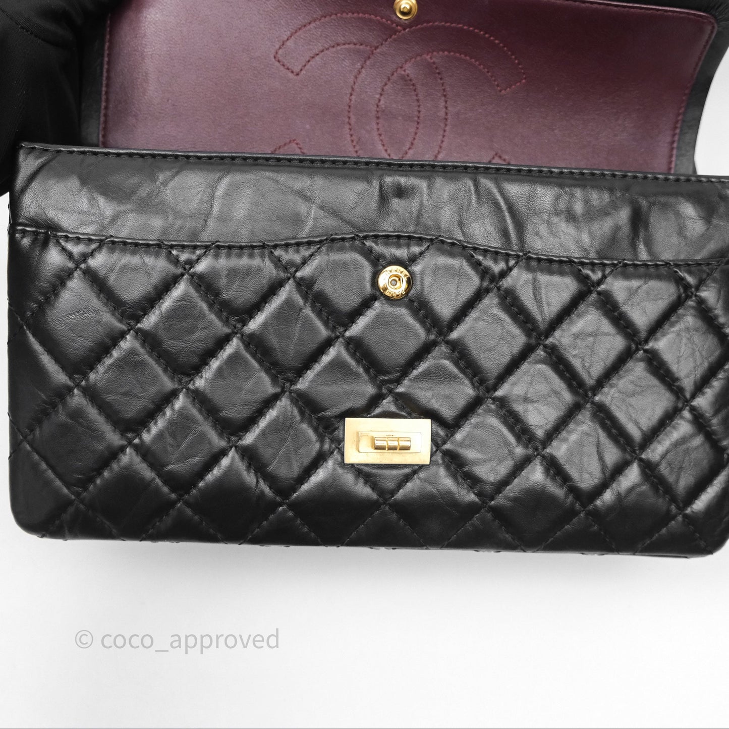 Chanel Quilted Reissue 226 Aged Calfskin Black Gold Hardware