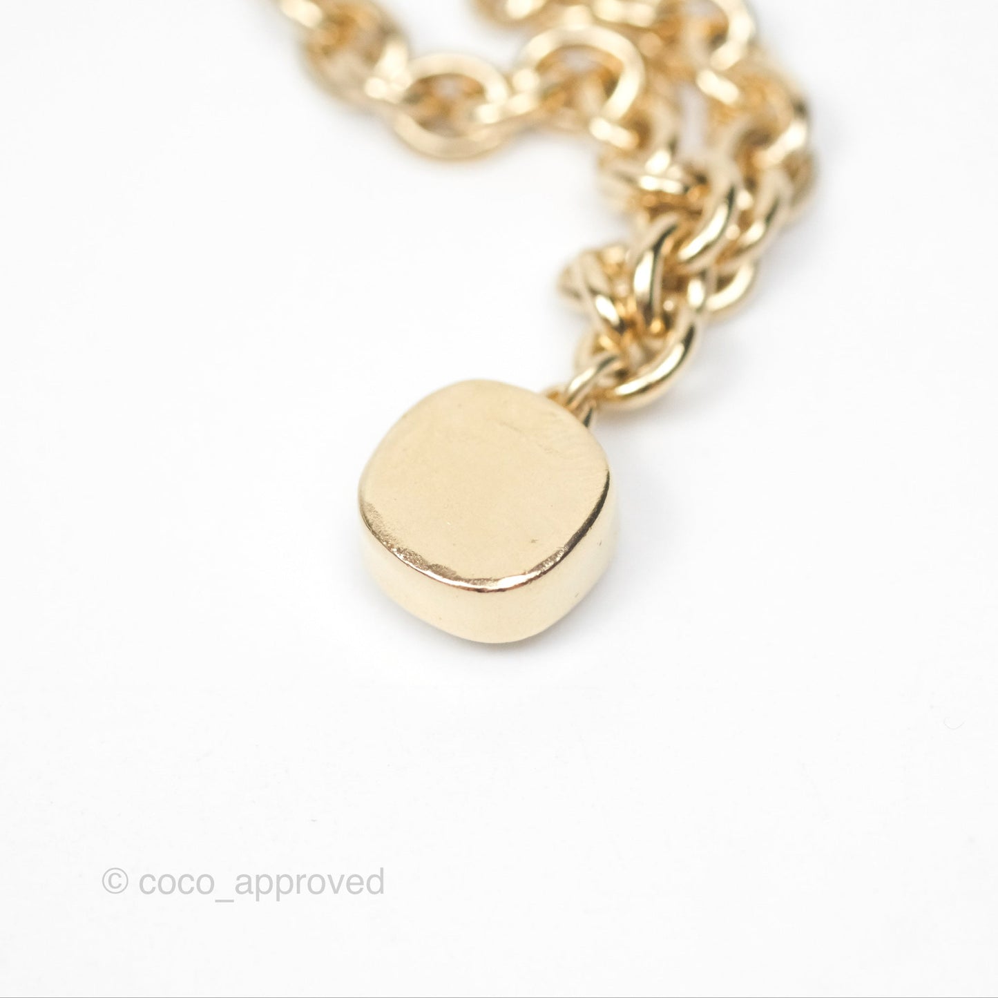 Chanel Charms CC Necklace Gold Tone 21K