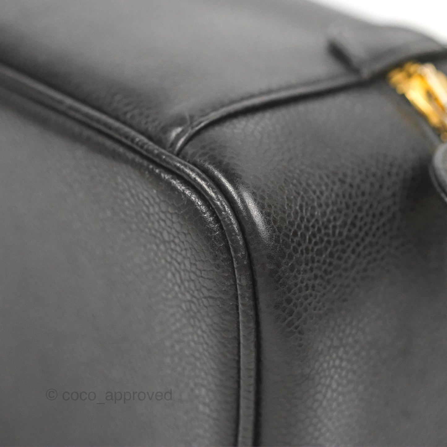 Chanel Vintage Vanity Case Black Caviar Gold Hardware
