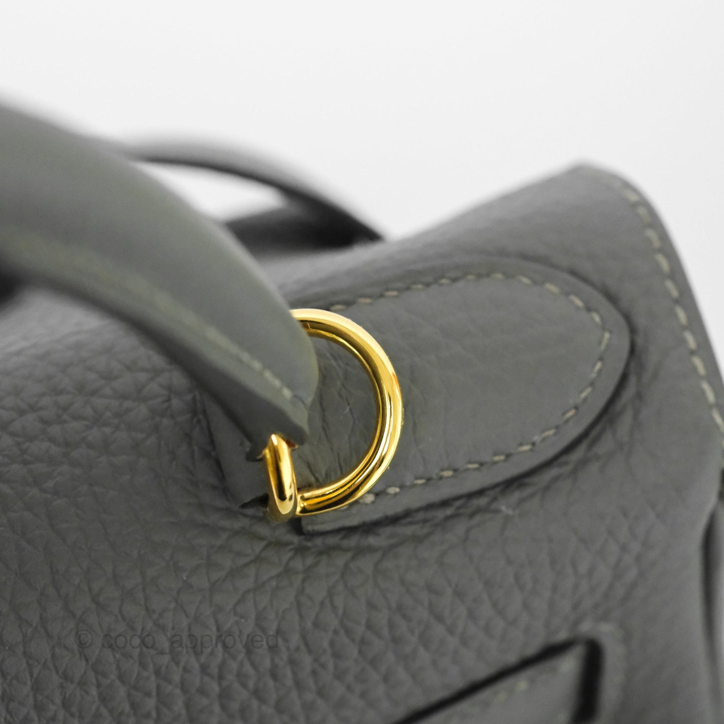 Hermès Kelly 28 Retourne Gris Meyer 0L Clemence Gold Hardware