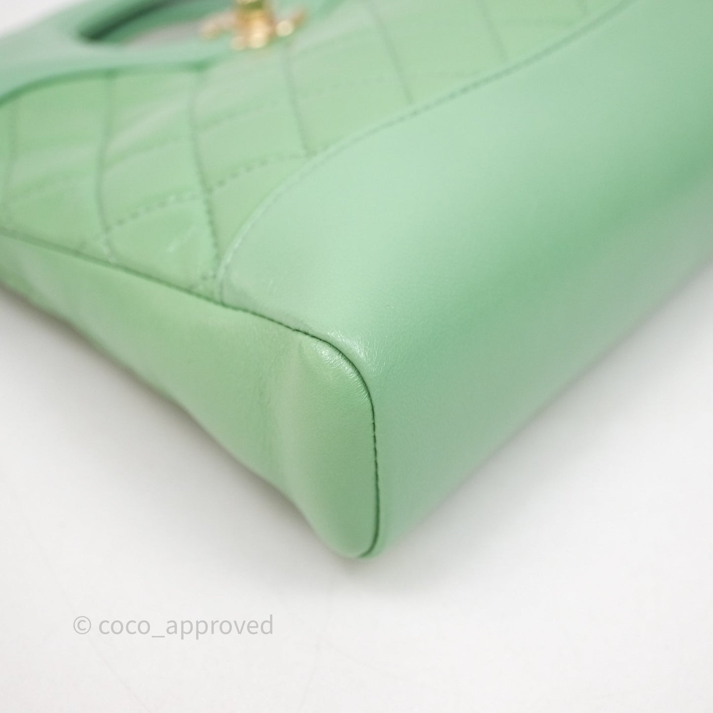 Chanel Mini 31 Green Shiny Lambskin Gold Hardware