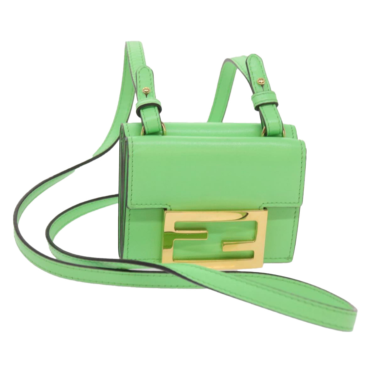 Luxury FendiMamma Baguette Shoulder Bag Leather Green68908A