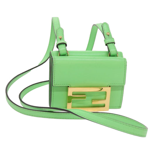 Luxury FendiMamma Baguette Shoulder Bag Leather Green68908A